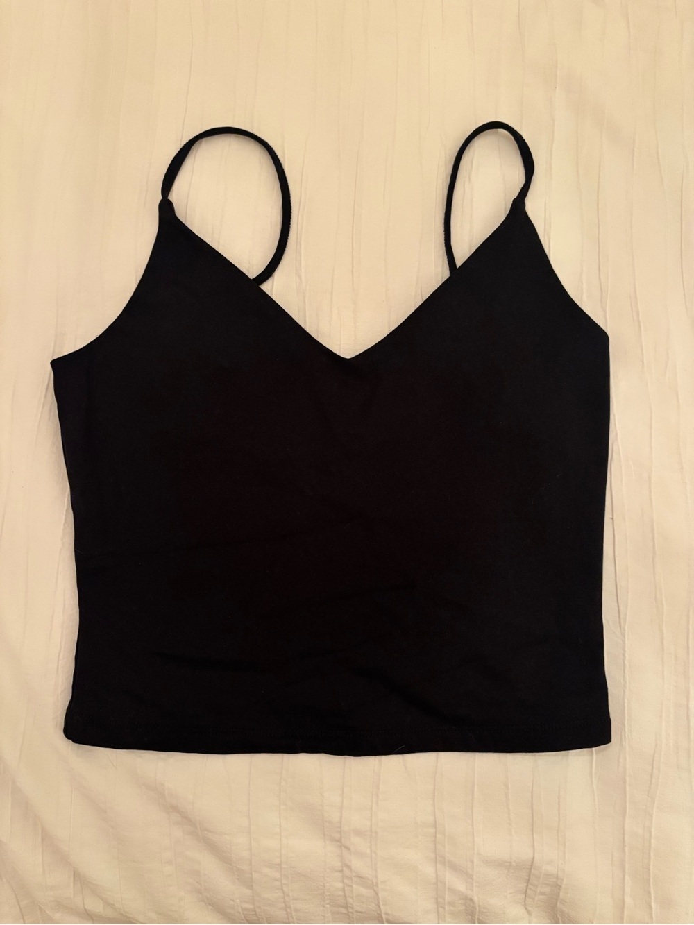 DYNAMITE Black Spaghetti Strap V-Neck Crop Tank Top